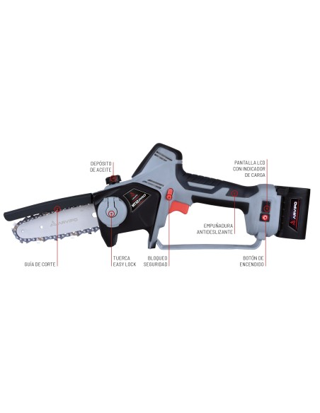 Motosierra Arvipo MT32 PRO + 3 Baterías + Cargador (30250023003)